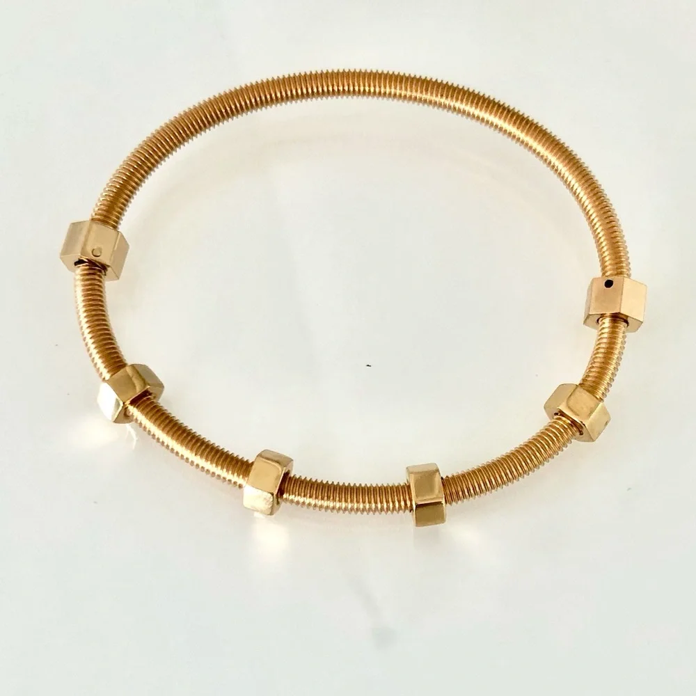 Gold Nuts and Bolts Bracelet